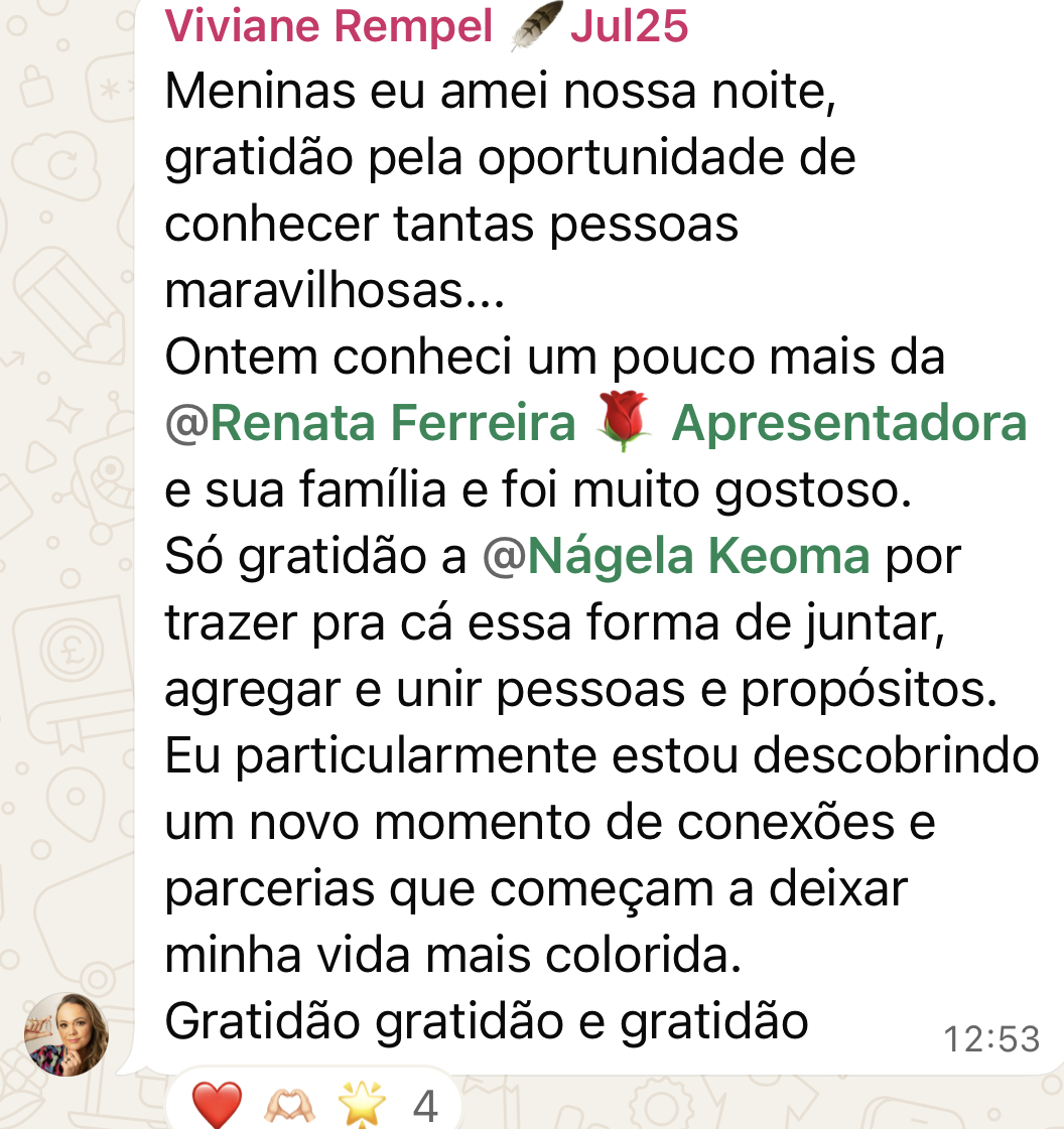 Depoimento da confreira Viviane Rempel sobre novas conexões e parcerias na Confraria